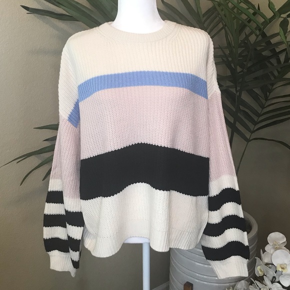 Sanctuary Striped Sweater Oversized - M - Picture 5 of 14